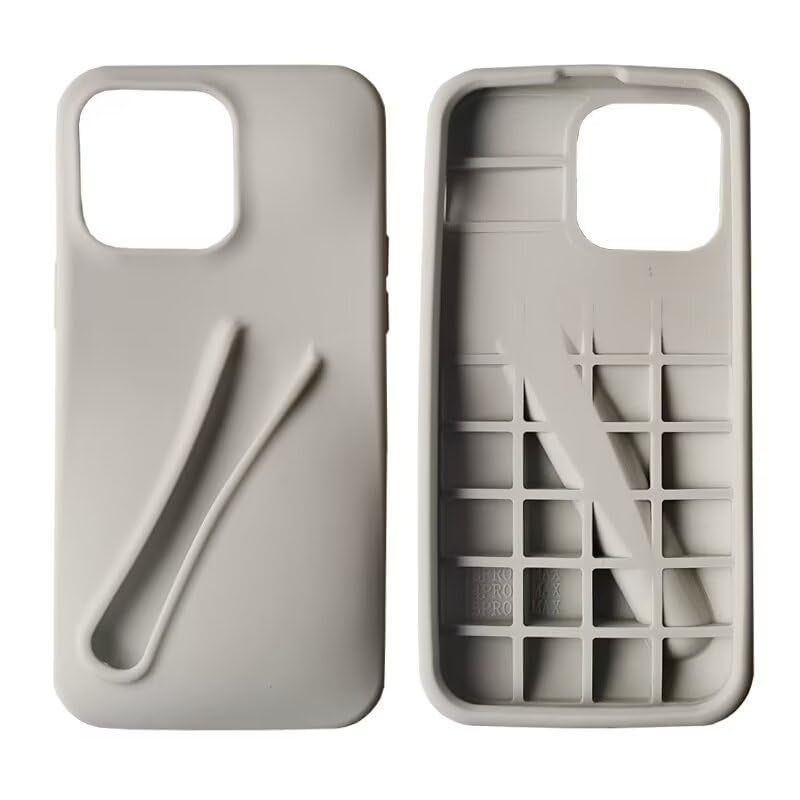 Jtsery Lip Gloss Holder Case for iPhone 13 Lipgloss Case Lipstick Lip Glaze Designed Stylish Silicone Women Girls Funny Case for iPhone 13 61 inch 2021 Gray - Image 1