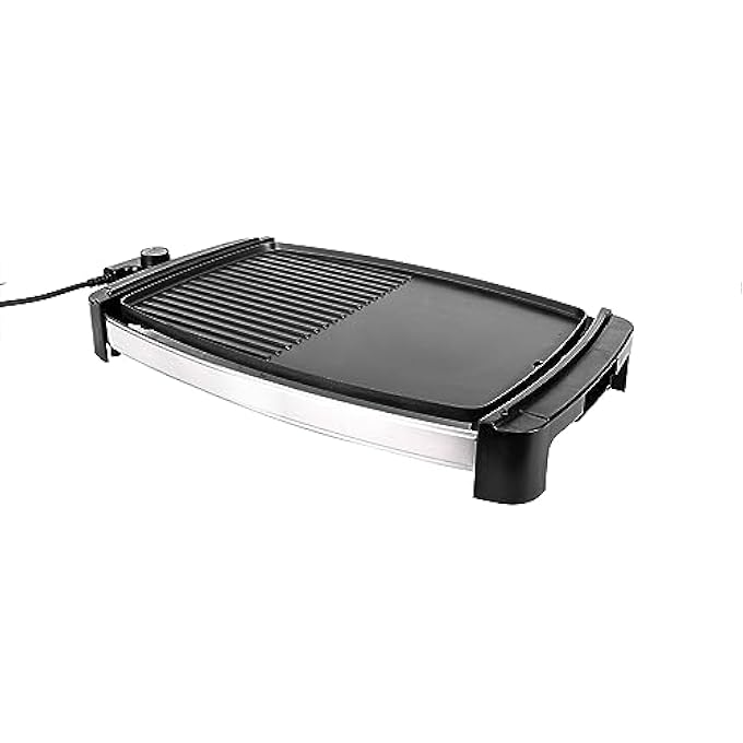 نامسون مقلاة شواء كهربائية مع إمكانية التحكم في درجة الحرارة وطبقة غير لاصقة وسهلة التنظيف بقوة 2000 واط ومناسبة لجميع أنواع اللحوم والخضروات - Image 1