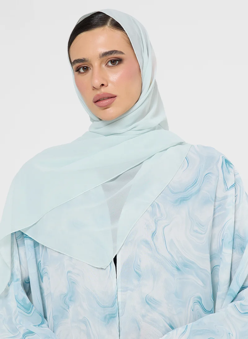 Khizana Marble Print Abaya