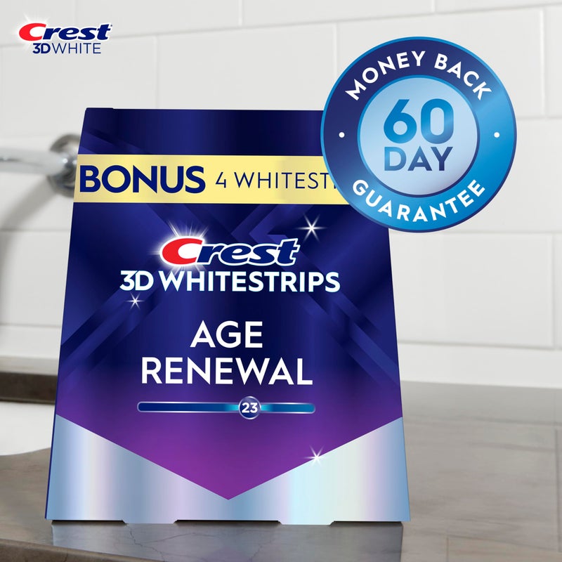 Crest 3D Whitestrips Age Renewal â€“ Teeth Whitening Kit, 24 Treatments (20 + 4 Bonus), Each with 1 Upper/1Lower, 48 Strips â€“ Crest 3DWhite Teeth Whitening Strips - Image 4