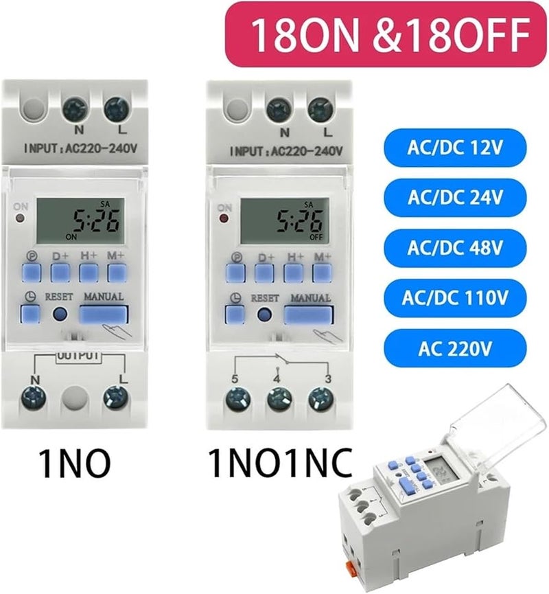 30A Digital Timer Switch Programmable 7 Days 220V AC 1NO Din Rail Relay Control - Image 4