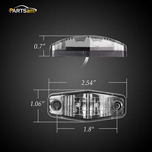 Partsam 6Pcs Mini Oval 2.5 Inch LED Light 2 Diode Clear Lens Amber Universal Mount Side Marker Trailer Lights, Sealed Mini oval led side fender lights Trailer Truck Surface Mount Waterproof - Image 4