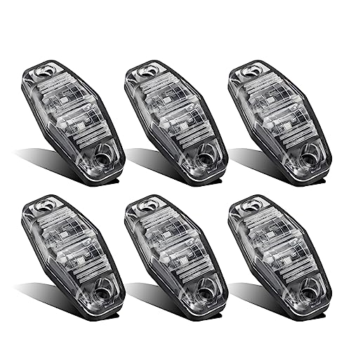 Partsam 6Pcs Mini Oval 2.5 Inch LED Light 2 Diode Clear Lens Amber Universal Mount Side Marker Trailer Lights, Sealed Mini oval led side fender lights Trailer Truck Surface Mount Waterproof - Image 1