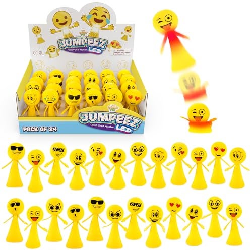 IPIDIPI TOYS ألعاب IPIDIPI Jumpeez صواريخ مضيئة 24 حبة ألعاب قاذفة نابضة للربيع هدايا سلة عيد الفصح للأطفال هدايا حفلات أعياد الميلاد حشوات بيض عيد الفصح حشوات حقائب الهدايا للبنات والأولاد - Image 1