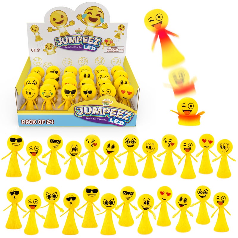 IPIDIPI TOYS ألعاب IPIDIPI Jumpeez صواريخ مضيئة 24 حبة ألعاب قاذفة نابضة للربيع هدايا سلة عيد الفصح للأطفال هدايا حفلات أعياد الميلاد حشوات بيض عيد الفصح حشوات حقائب الهدايا للبنات والأولاد - Image 3