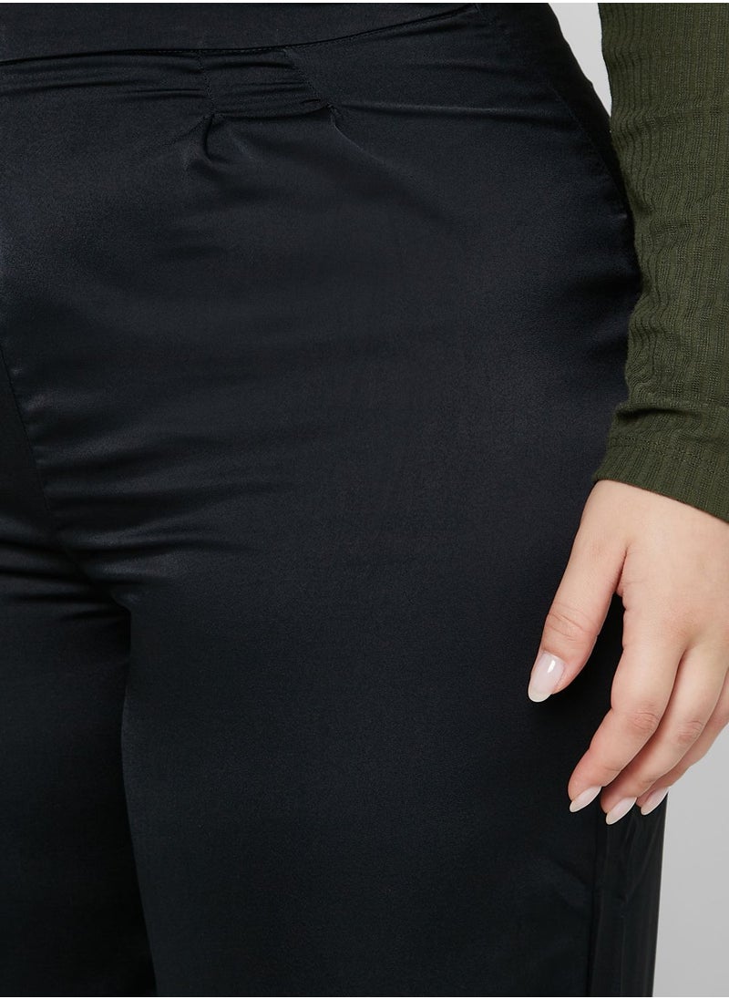 Ella Plus - Pintuck Detail High Waist Pants - Image 1