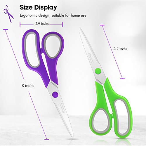Niutop Scissors Bulk Set of 50-Pack, Niutop 8" Multipurpose Sharp Sewing Craft Fabric Scissors for Office Home High/Middle School Student Office Teacher Art Supplies, Soft Comfort-Grip Right/Left Handles - Image 3