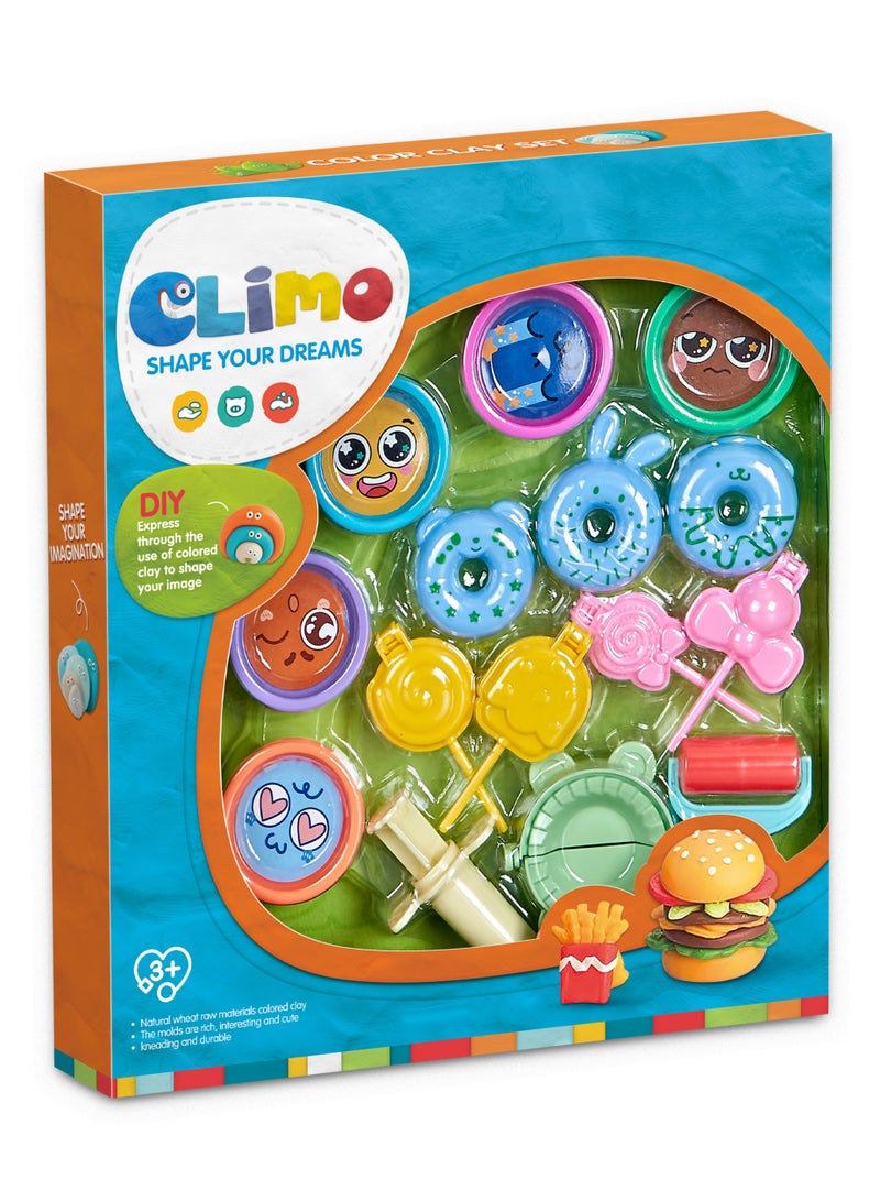 كلايمو - مجموعة لعب الحلوى من الصلصال الملون | 15 قطعة لصنع الحلوى التخيليّة - Image 1