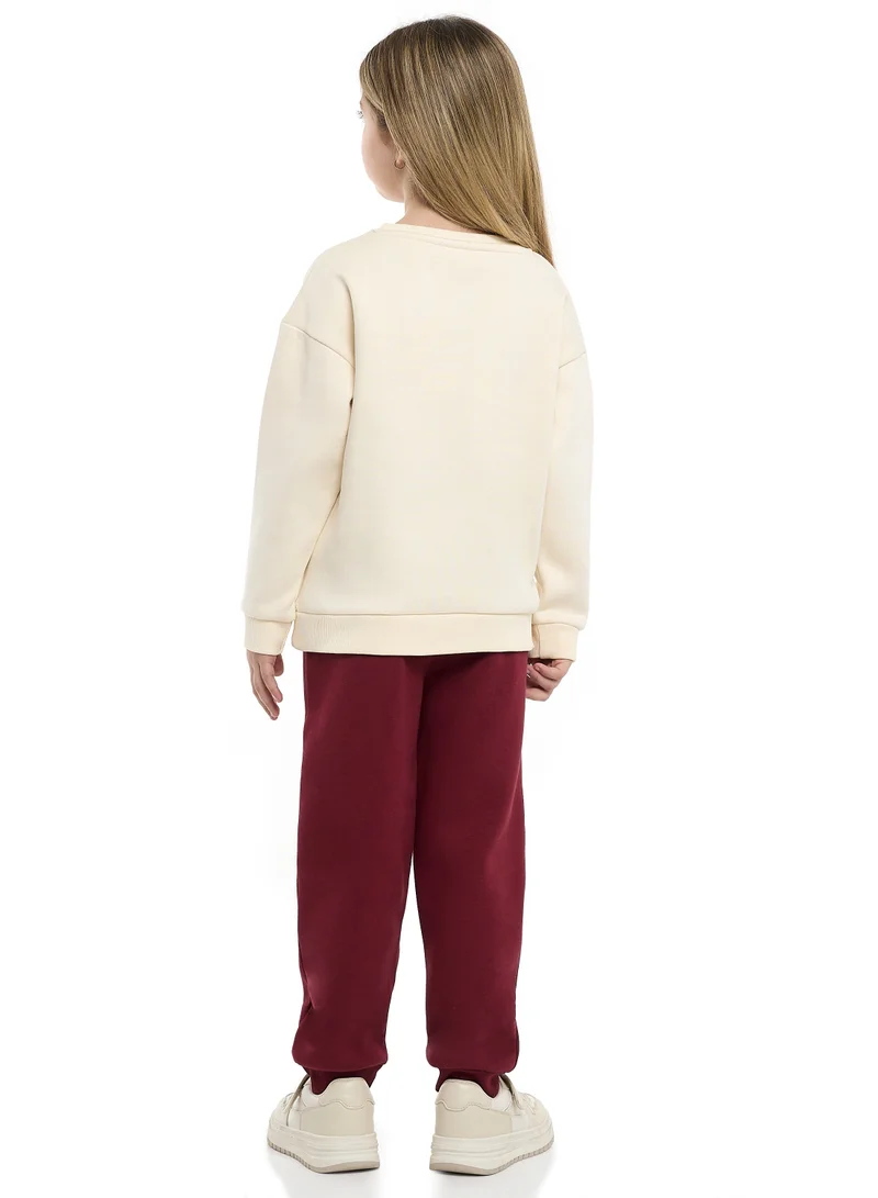 victor and jane Girls Teddy Love Fleece Tracksuit – 2-Piece Set