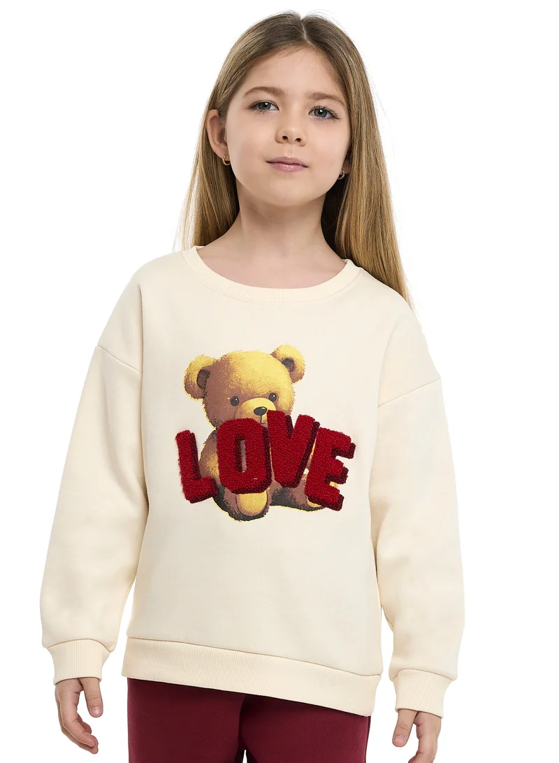 victor and jane Girls Teddy Love Fleece Tracksuit – 2-Piece Set