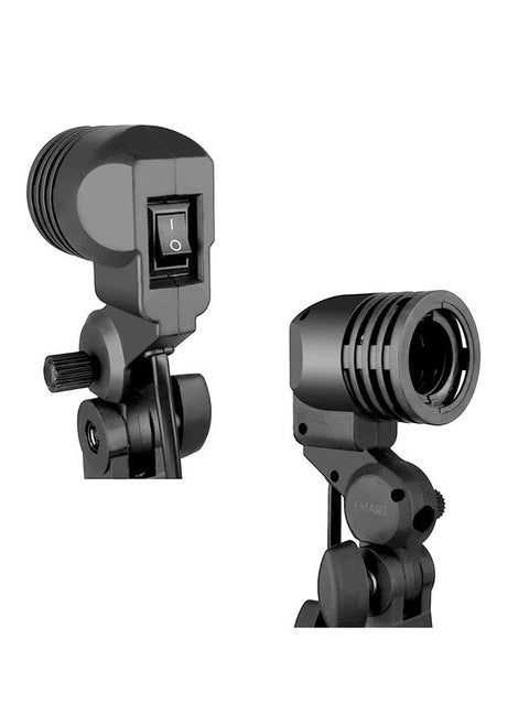 Emart Light Bulb Stand, E26 / E27 AC Socket Lamp Holder with Umbrella Holder, Photography Light Bulb Mount for Photo Video Studio - 2 Pack