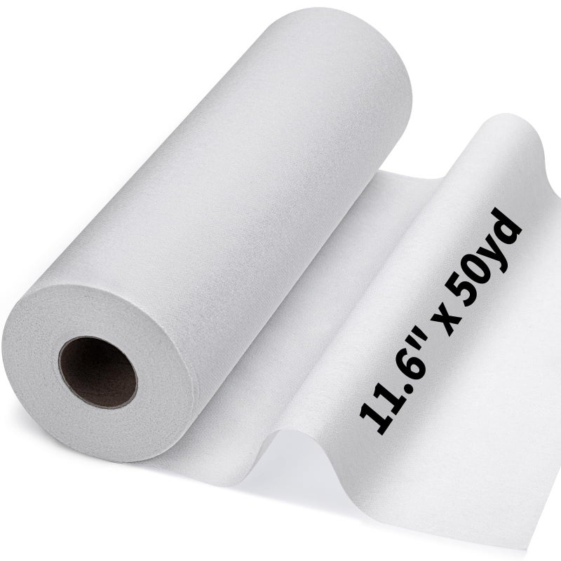 JUPEAN Medium Weight 11.6" x 50 yd White Fusible Interfacing for Sewing: Iron On Non-Woven Fusible Interfacing One-Sided Interfacing Fabric for Sewing DIY Craft Quilting - Image 1