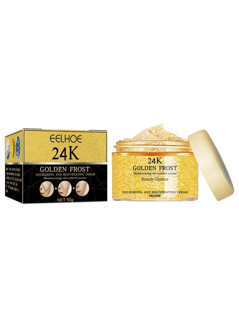EELHOE 24k Gold Face Cream Reducing Fine Lines Anti Aging Wrinkles Removal Lifting Firming Deeply Moisturizing Skin Repair Facial Cream - Image 1