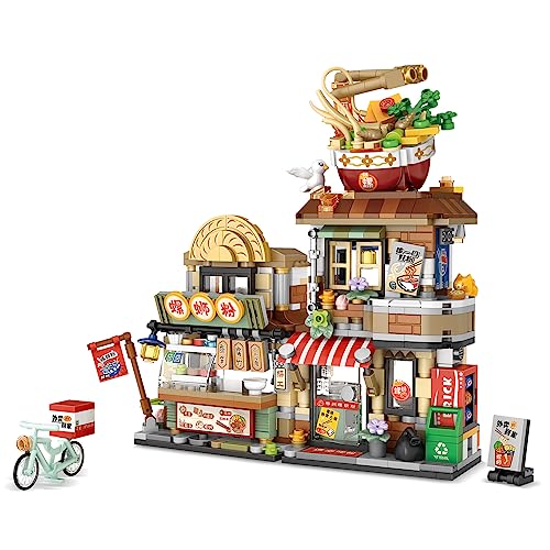 TOY PLAYER Street View Noodle Shop Mini Building Blocks MOC Creative Building Toys Model Set for Girls 79 Years Old 870 PCS Simulation Architecture Construction Toy Gift Idea for Kids Adults - Image 1