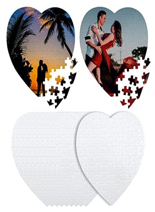 MAIKESUB Sublimation Puzzle Blanks 10 Sets Heart Shaped Jigsaw Puzzles Blank Cardboard Material - Image 1