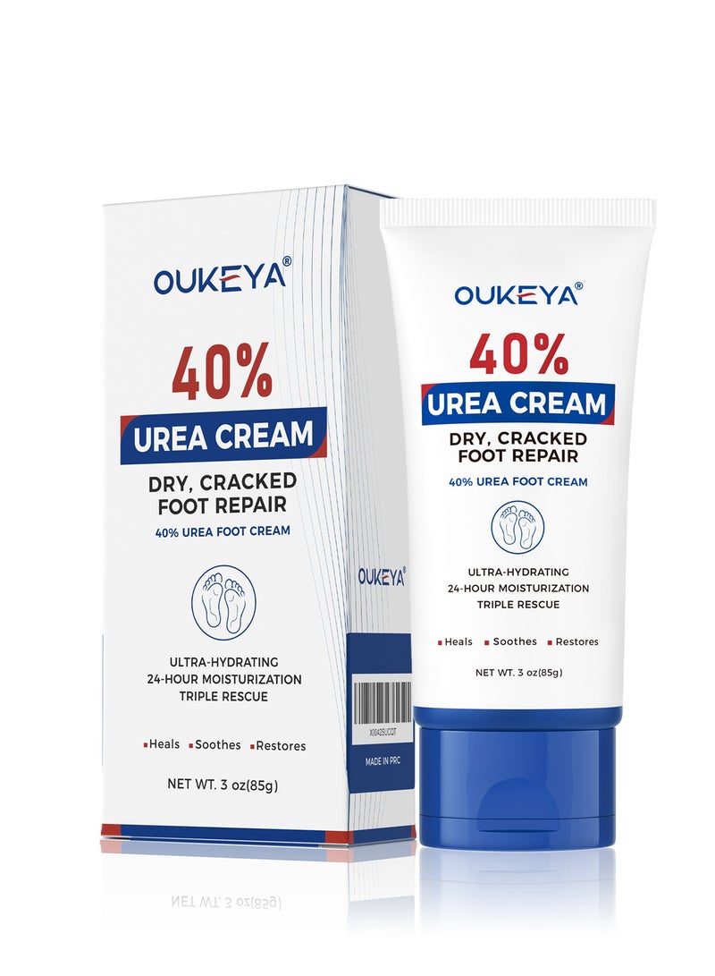 OUKEYA Urea Cream Deep Moisturizing for Foot Maximum Strength Hand Cream for Dry Skin Softens Rough Cuticles and Relieves Dryness on Heels, Knees, Elbows, and Hands - Image 1