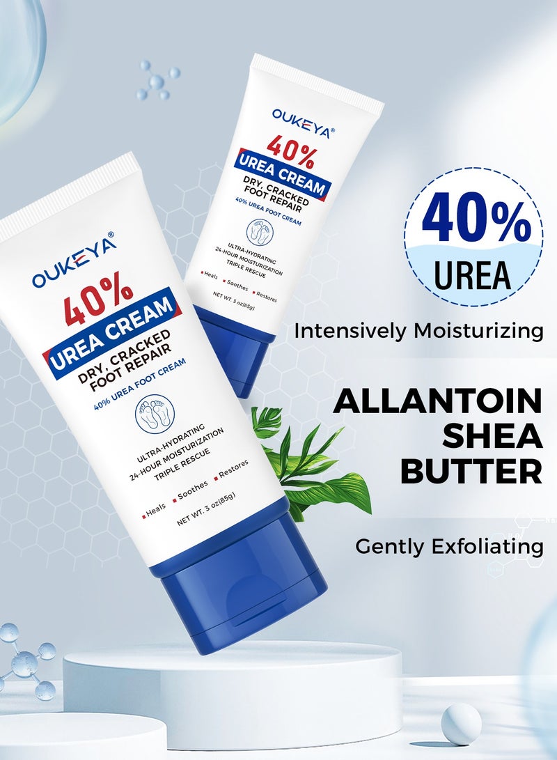 OUKEYA Urea Cream Deep Moisturizing for Foot Maximum Strength Hand Cream for Dry Skin Softens Rough Cuticles and Relieves Dryness on Heels, Knees, Elbows, and Hands - Image 2