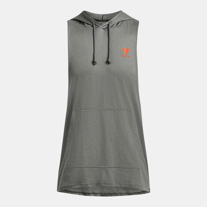 UNDER ARMOUR Green Men's Project Rock Sleeveless Training Hoodie for Men | Best Price UAE
