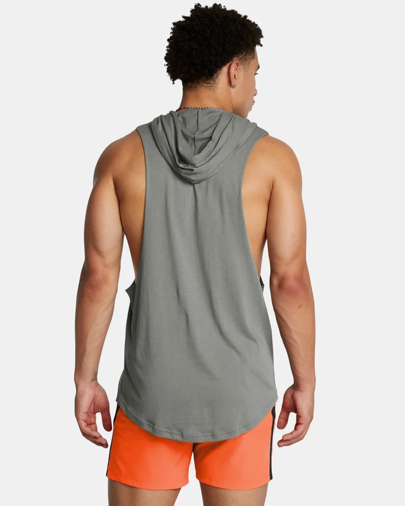 UNDER ARMOUR Green Men's Project Rock Sleeveless Training Hoodie for Men | Best Price UAE
