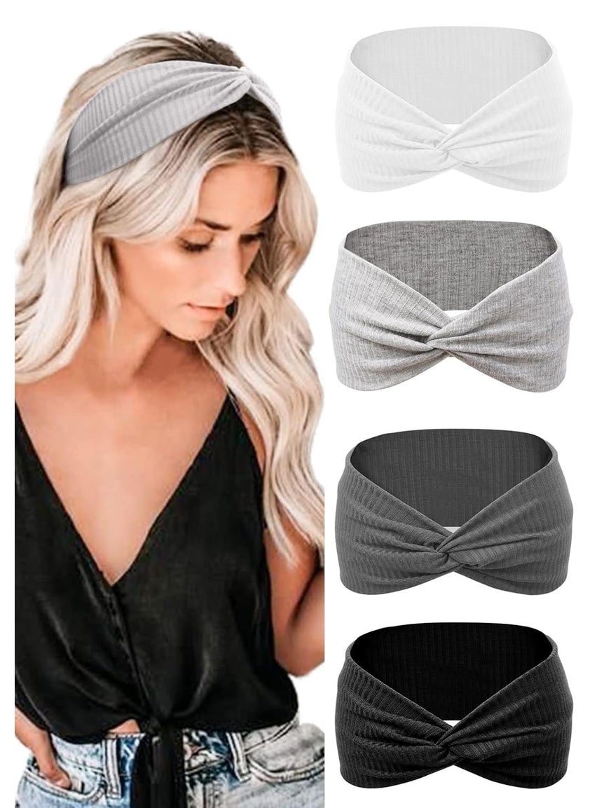 Tobeffect - Tobeffect Headbands for Women for Short Hair Yoga Workout Running Sport Elastic Hair Bands Twist Turban Hair Wrap for Girls - Image 1