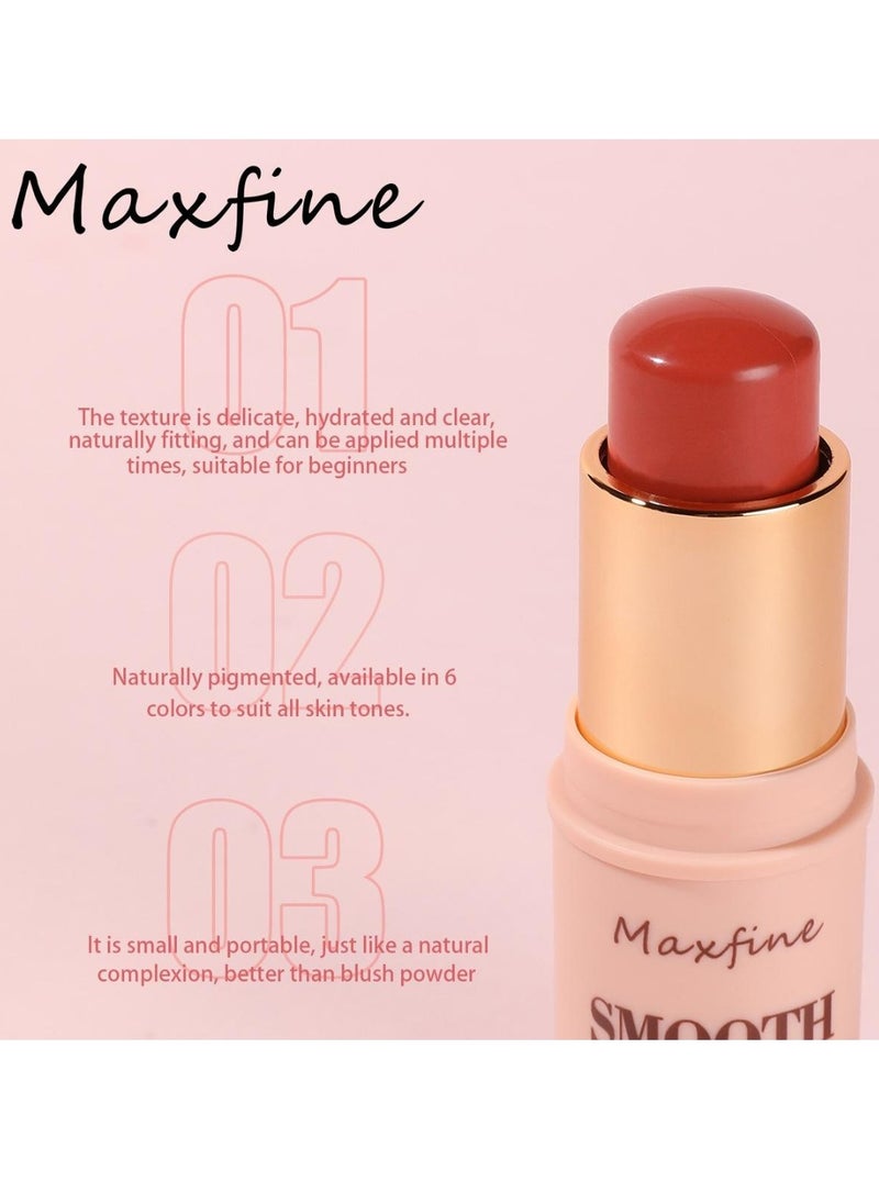 Maxfine - Smooth Facial Blush Stick 3 in 1 Multi Stick for Lipstick Blush and Eyeshadow Professional Facial Makeup Multi Stick for Lips Cheeks and Eyes Long Lasting Blusher Tinted Moisture Stick 05 - Image 1