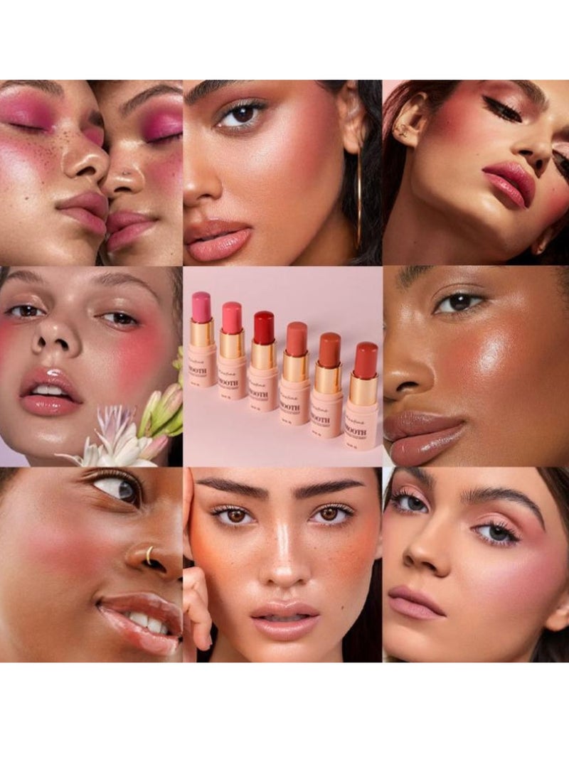 Maxfine - Smooth Facial Blush Stick 3 in 1 Multi Stick for Lipstick Blush and Eyeshadow Professional Facial Makeup Multi Stick for Lips Cheeks and Eyes Long Lasting Blusher Tinted Moisture Stick 05 - Image 1