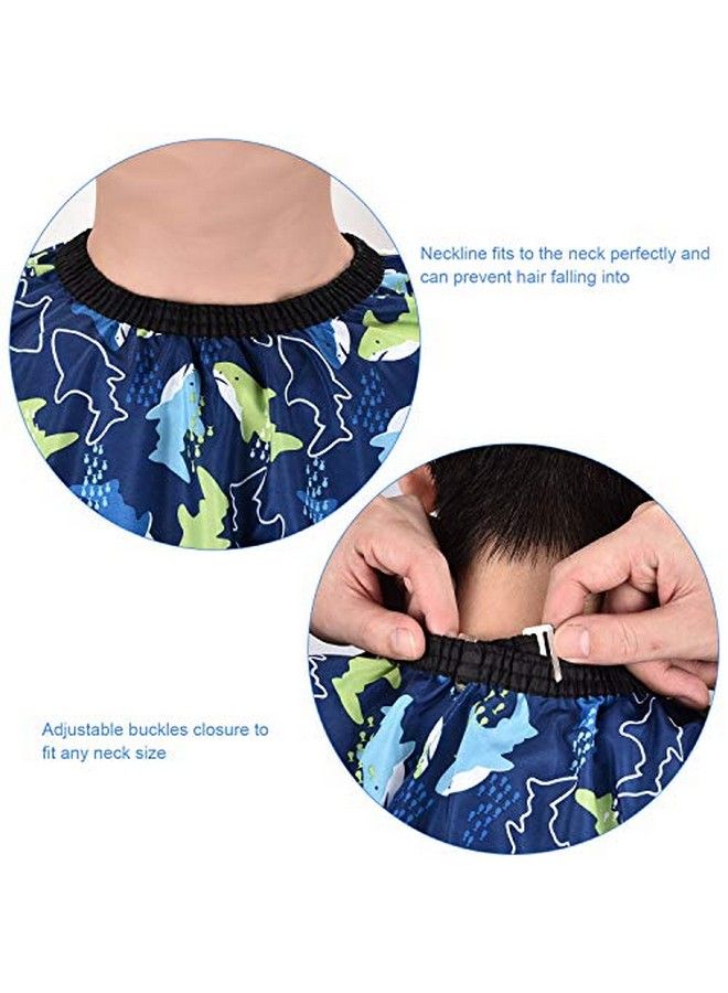 FaHaner Kids Haircut Cape And Baber Neck Duster Brush Set Professional Kids Baber Cape 47 39 Inch With Adjustable Snap Closure Extra Long Cape Dolphin Haircut Apron For Kids - Image 4