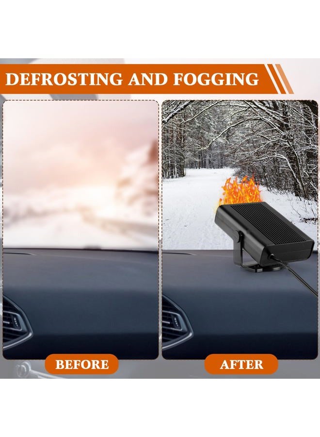 Datanly 2 Pcs 12V 150W Portable Car Heater 2 in 1 Heater and Cooling Fan Heater Windshield Defogger Auto Car Defroster Windshield Heater in Cigarette Lighter with 360° Rotary Base for Cars(Black) - Image 3