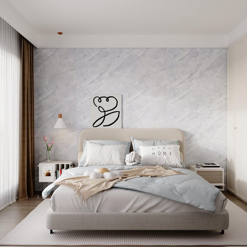 Boobest Extra Wide White Marble Contact Paper 31.5"x354.3" Glossy Marble Wallpaper Peel and Stick Marble Sticker Countertop Self Adhesive Covering Waterproof Kitchen Counter Decorative Vinyl Wrap - Image 2