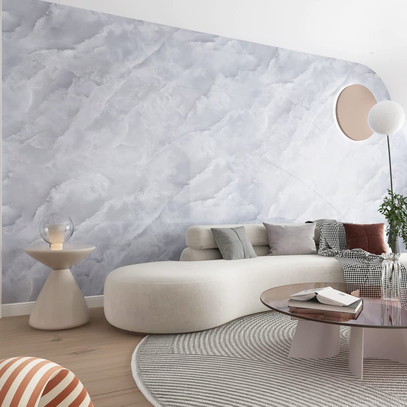Boobest Extra Wide White Marble Contact Paper 31.5"x354.3" Glossy Marble Wallpaper Peel and Stick Marble Sticker Countertop Self Adhesive Covering Waterproof Kitchen Counter Decorative Vinyl Wrap - Image 3