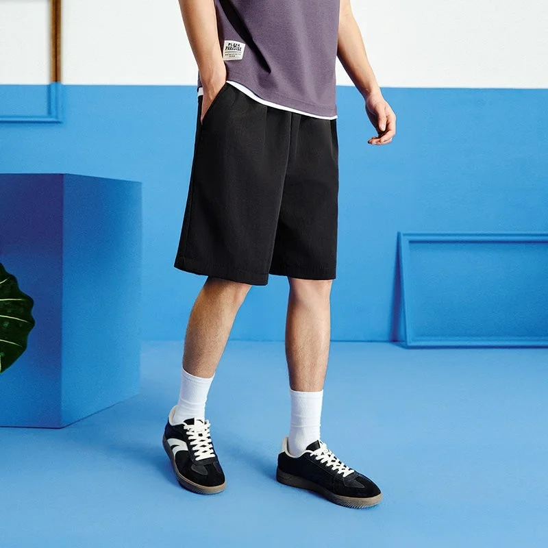 ANTA Black Men’s Lightweight Woven Shorts with Elastic Waist for Men | Best Price UAE