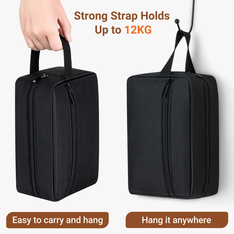 Elviros Travel Toiletry Bag for Women and Men,Lightweight Makeup Bag Hanging Dopp Kit with Shaving Compartment Cosmetic Organizer Large Tool Bag Travel Essentials,Gifts for Men(Large,Black) - Image 4