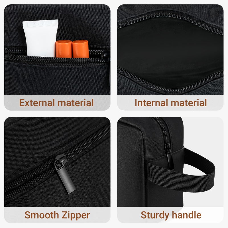 Elviros Travel Toiletry Bag for Women and Men,Lightweight Makeup Bag Hanging Dopp Kit with Shaving Compartment Cosmetic Organizer Large Tool Bag Travel Essentials,Gifts for Men(Large,Black) - Image 5