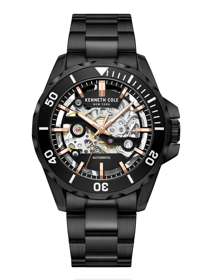 Kenneth Cole New York Kenneth Cole New York 43mm Automatic Men's Watch with Black Dial & Black Stainless Steel Bracelet