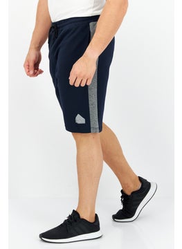 RBX Men Sportswear Fit Side Tape Contrast Training Shorts, Navy  - Image 2
