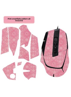 Mouse Anti-Slip Sticker Logitech G502 X PLUS Wireless And Wired Special Back Sticker Palm Sticker Side Sweat Sticker-Color:All-inclusive/pink Snowflake Pattern 1 Piece [free Cleaning Cotton]