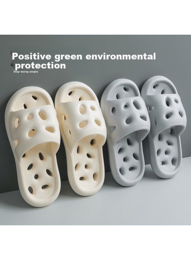 Xggc Hollow Bathroom Slippers For Men, Summer Home Shower Non-slip Water-draining Quick-drying Sandals For Men, Pink, Size 36-37 - Image 1