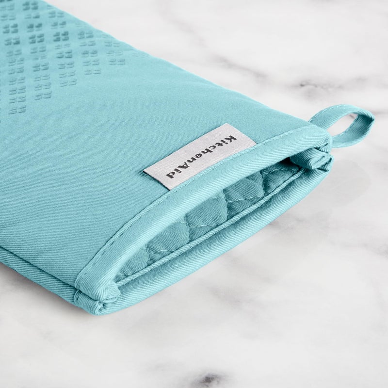 KitchenAid Asteroid Oven Mitt 2-Pack Set  Mineral Water Aqua  7""x12.5"" - Image 4