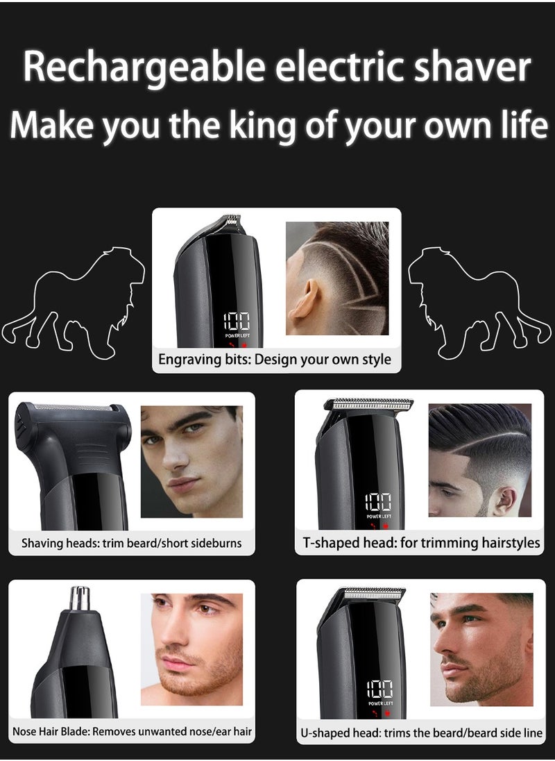 Luttec Cordless Professional Hair Clipper 5 in 1 Hair Trimmers Beard Trimmer ,Multifunctional Mens Grooming Kit for Beard Face Nose USB Rechargeable Electric Shaver Body Trimmer for Men with Storage Base  - Image 2