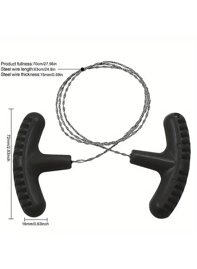 1pc Heavy Duty Stainless Steel Rope Saw Portable Hand Pulled Survival Saw with Wood Blade Durable Plastic Metal and Rubber Sheath for Camping Bushcraft Tree Multi Purpose Outdoor - Image 3