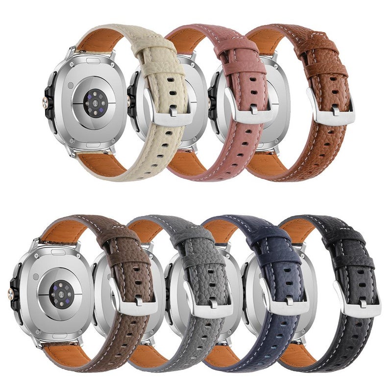 إيروريكس سوار ساعة سامسونج جالاكسي واتش 8 / واتش 8 الكلاسيكي المصنوع من الجلد الطبيعي (أسود) - Image 5