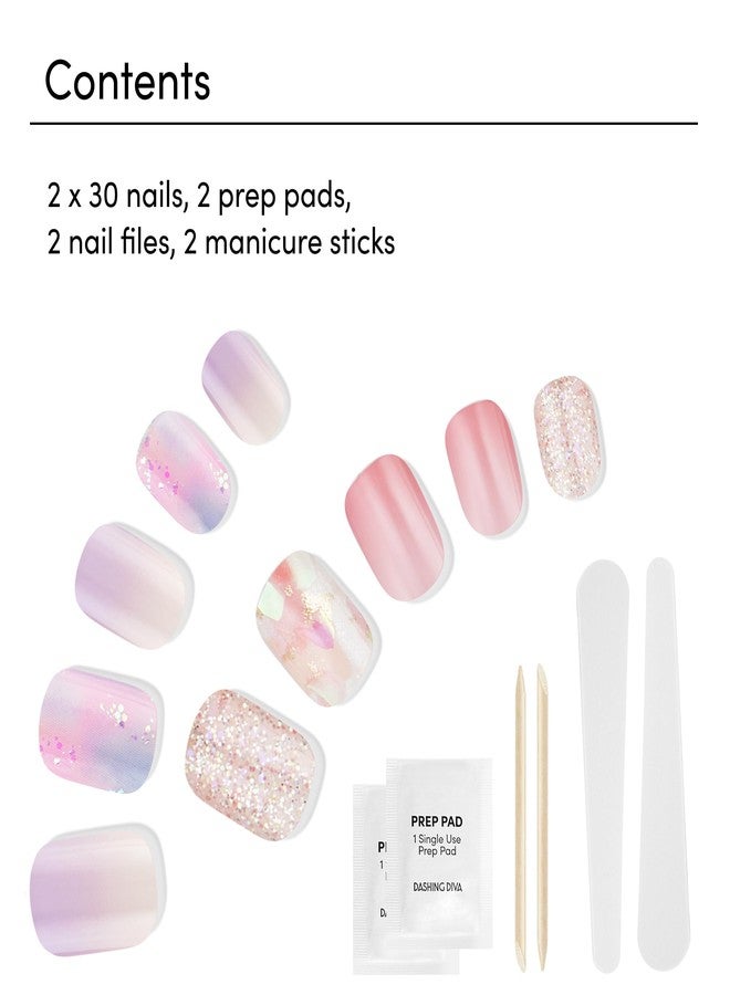 DASHING DIVA مجموعة أظافر داشينغ ديفا ماجيك بريس - مجموعة الأحلام بالألوان الباستيلية - أظافر قصيرة مربعة قابلة للضغط - شغف وردي وسلام داخلي - جل طويل الأمد - يدوم حتى 7 أيام - مجموعتان - Image 5