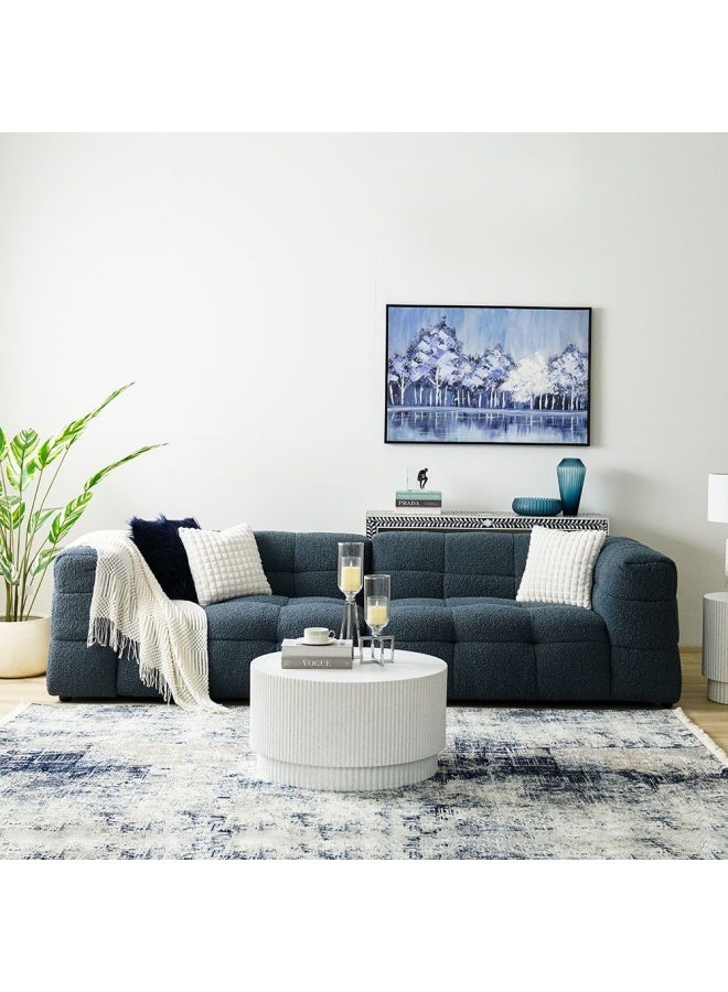 DANUBE HOME Hazzle 4 Seater Fabric Sofa - Blue  - Image 3