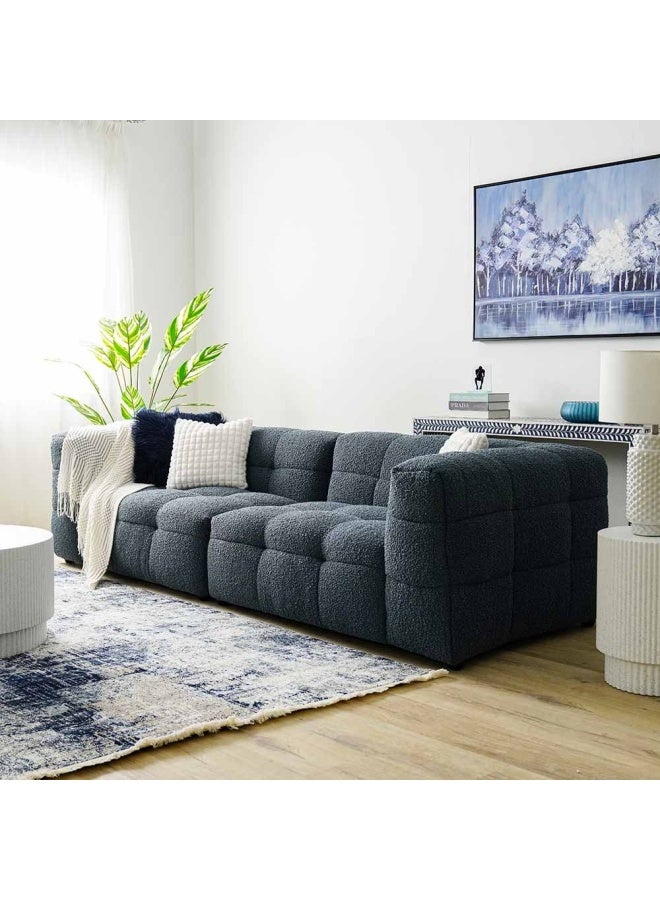 DANUBE HOME Hazzle 4 Seater Fabric Sofa - Blue  - Image 1