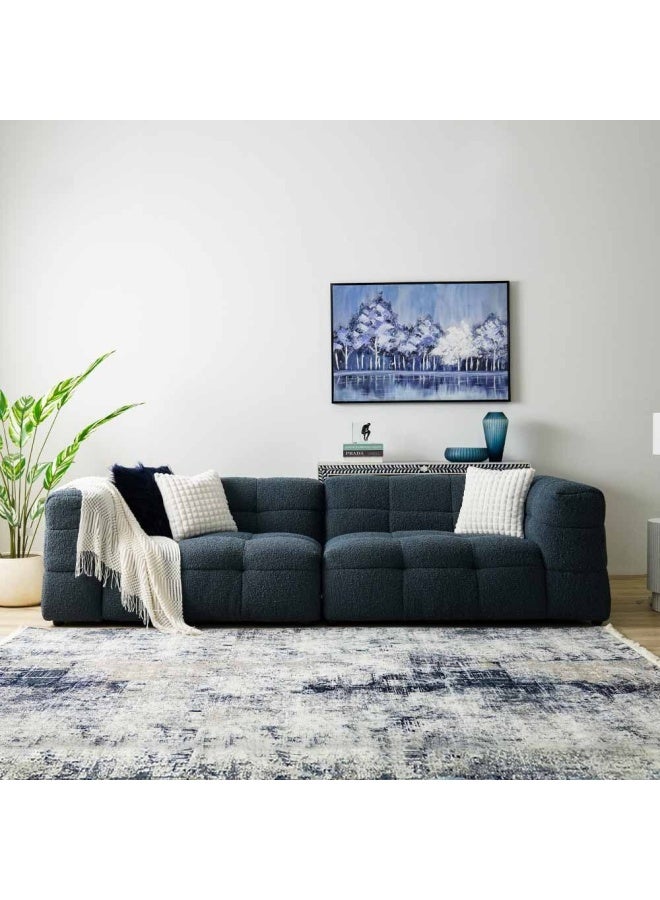 DANUBE HOME Hazzle 4 Seater Fabric Sofa - Blue  - Image 5