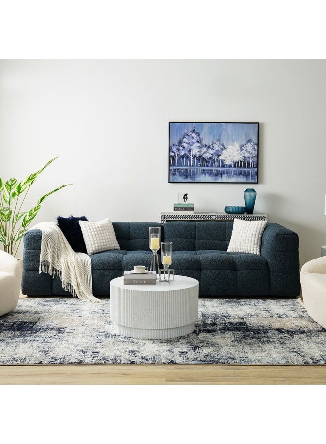 DANUBE HOME Hazzle 4 Seater Fabric Sofa - Blue  - Image 4