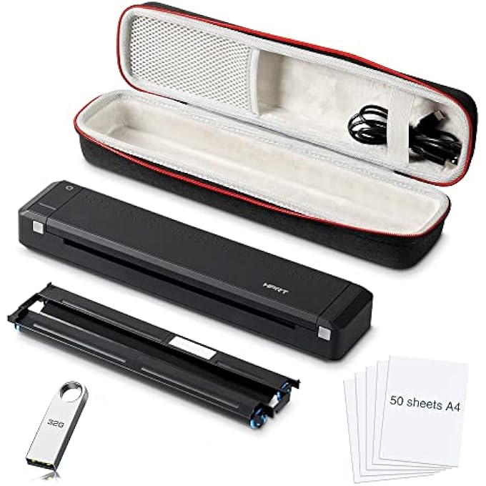 PORTABLE PRINTER WIRELESS BLUETOOTH THERMAL TRANSFER MOBILE PRINTER INKLESS PHONE COMPATIBLE WITH ANDROID AND IOS, LAPTOP FOR TRAVEL 8.5" X 11" US LETTER&A4 PAPER (USB DRIVER INCLUDED) - Image 1