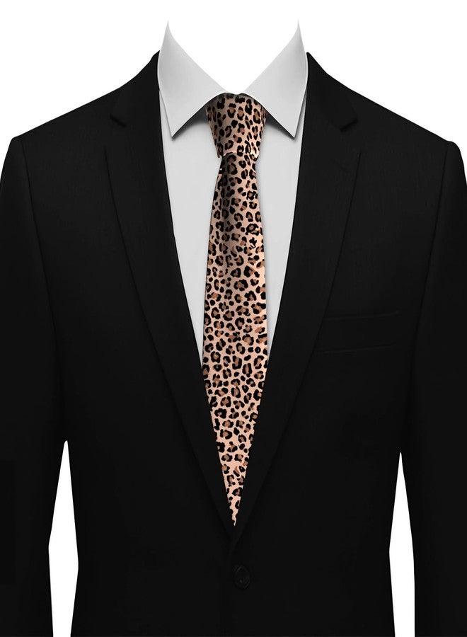 VentuCoven Funny Men’s Necktie Fashion Ties Polyester Soft Business Party Wedding Neckties for Men Teen Boy, Brown Leopard, 57in*3.1in*1.4in - Image 4