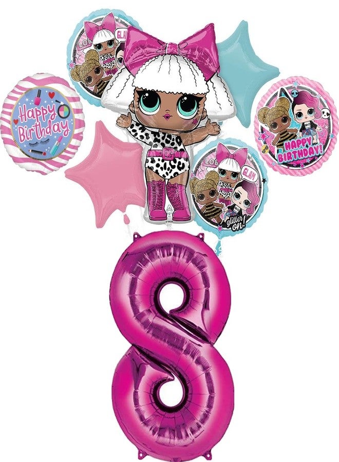 Anagram LOL Surprise 8th Birthday Party Supplies Balloon Bouquet Decorations - Image 1