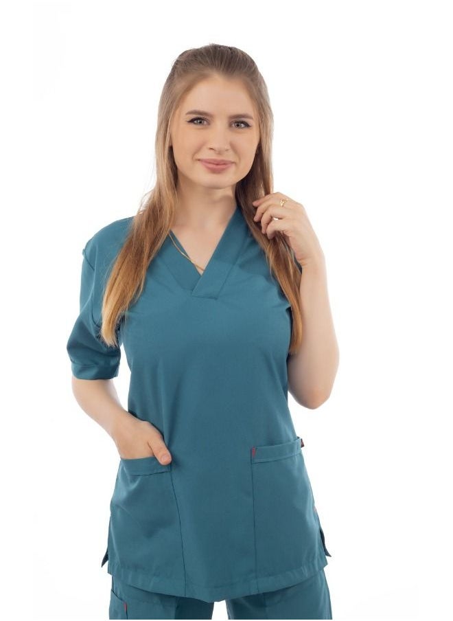 APEX Dark Teal Female Classic Scrub  - Image 1